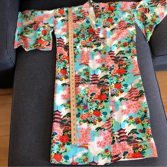VINTAGE made in Japan kimono robe duster colorful - Picture 10 of 14